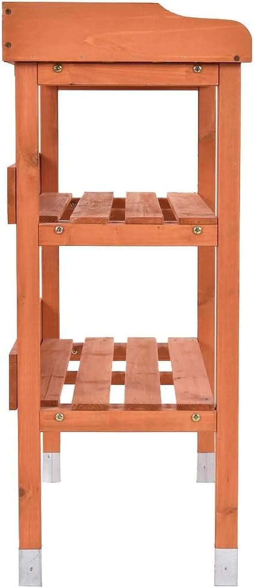 Wooden Potting Bench Work Station Table with Storage Shelf N794