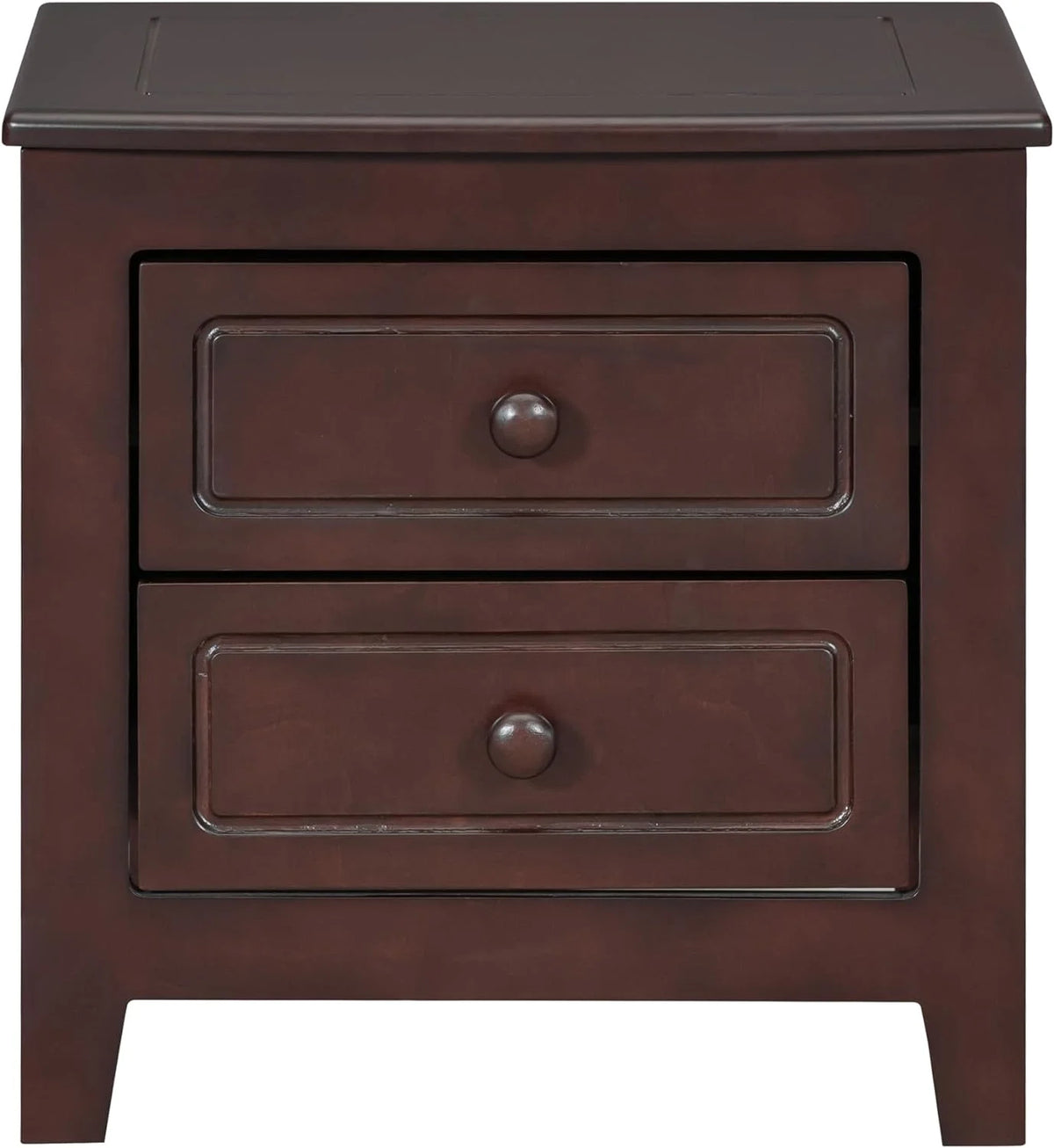 Dark Walnut 2 Drawer Solid Wood Nightstand K804