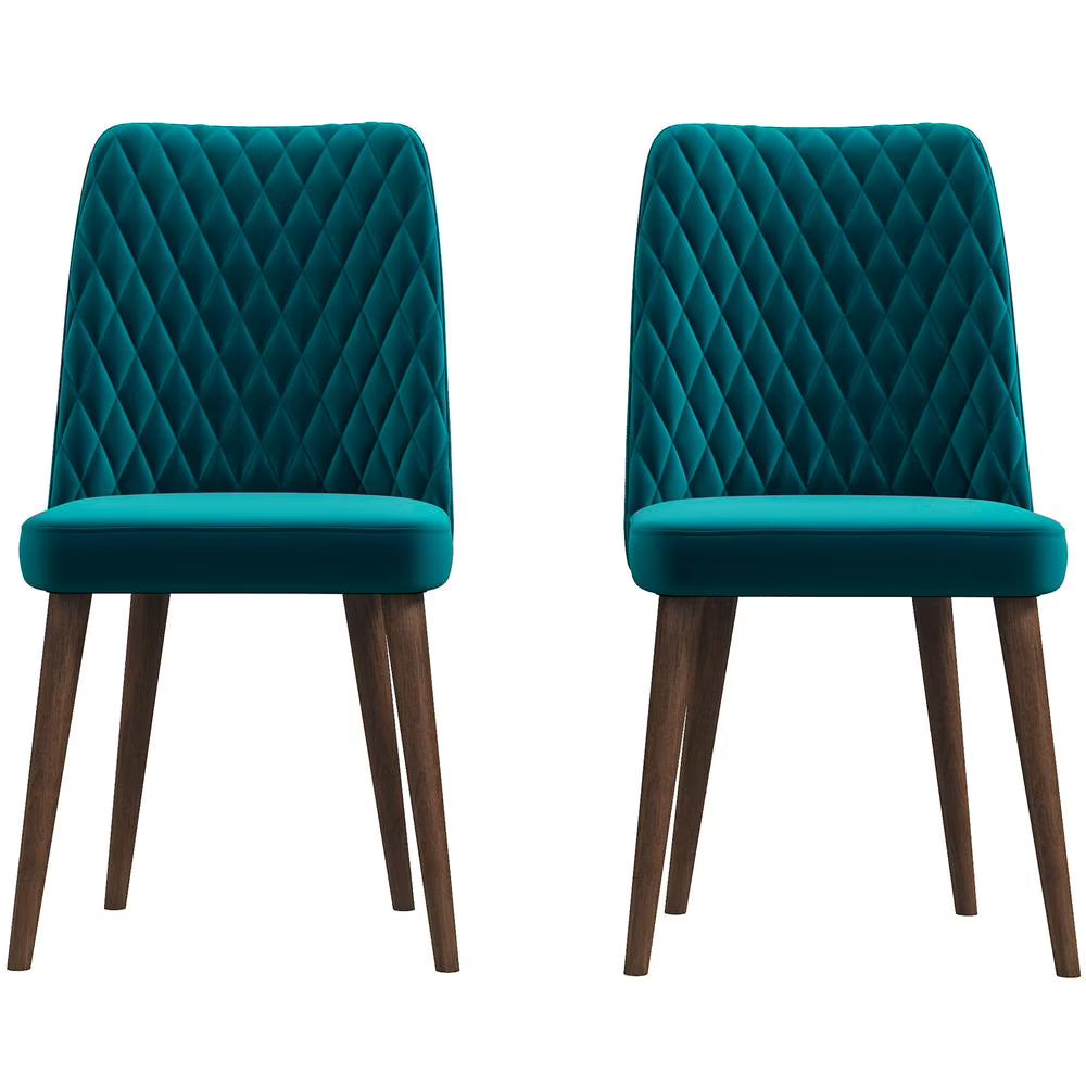 Turquoise Velvet Dining Chair (Set of 2) V376