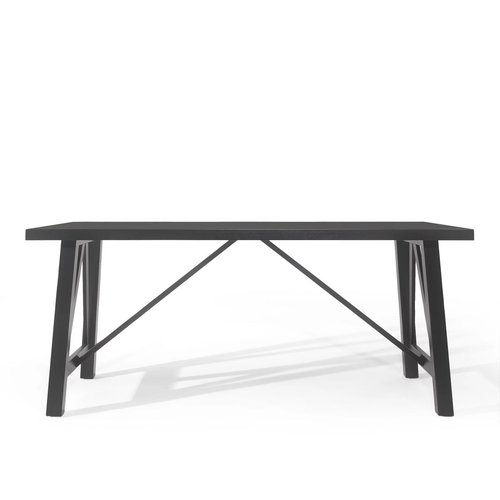 Black Farmhouse Wood Dining Table U4576