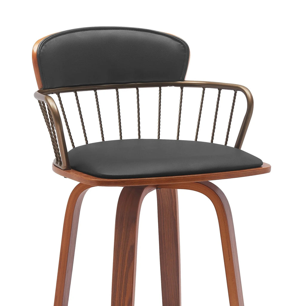 Black Faux Leather Barstool Chair A894