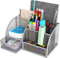 Metal 6 Compartment Desk Organizer with Drawer, Pack of 2 Q25326