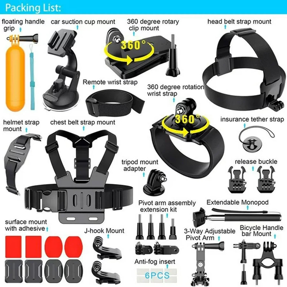 4K Waterproof Action Camera Bundle with 35-in-1 Accessories Kit C399599