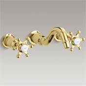 Polished Brass Wall Mount Bathroom Faucet Trim L4802
