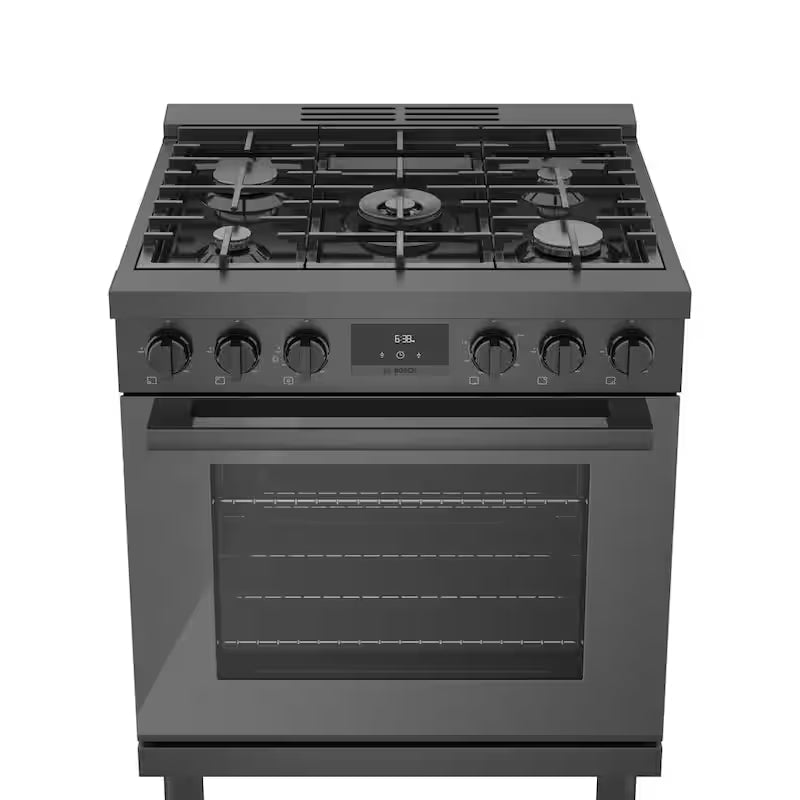 30 in. 3.7 cu. ft. Gas Range with 5-Burners in Black Stainless Steel W1340