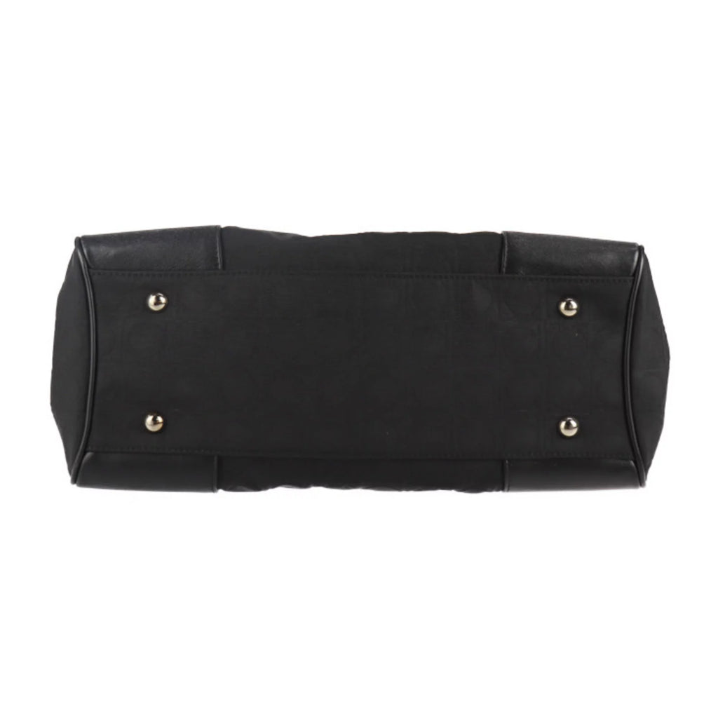 Pre-Owned Black Canvas Leather Shoulder Bag X59119