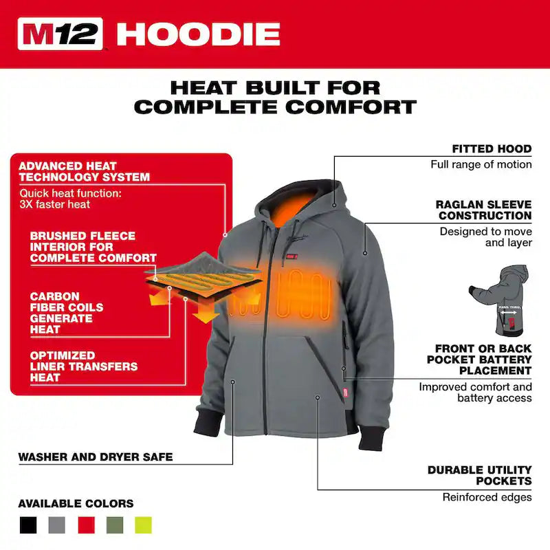 Men's Large Green Heated Jacket Hoodie Z74866