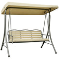 3-Seat Patio Swing Chair with Cushion and Canopy T91993