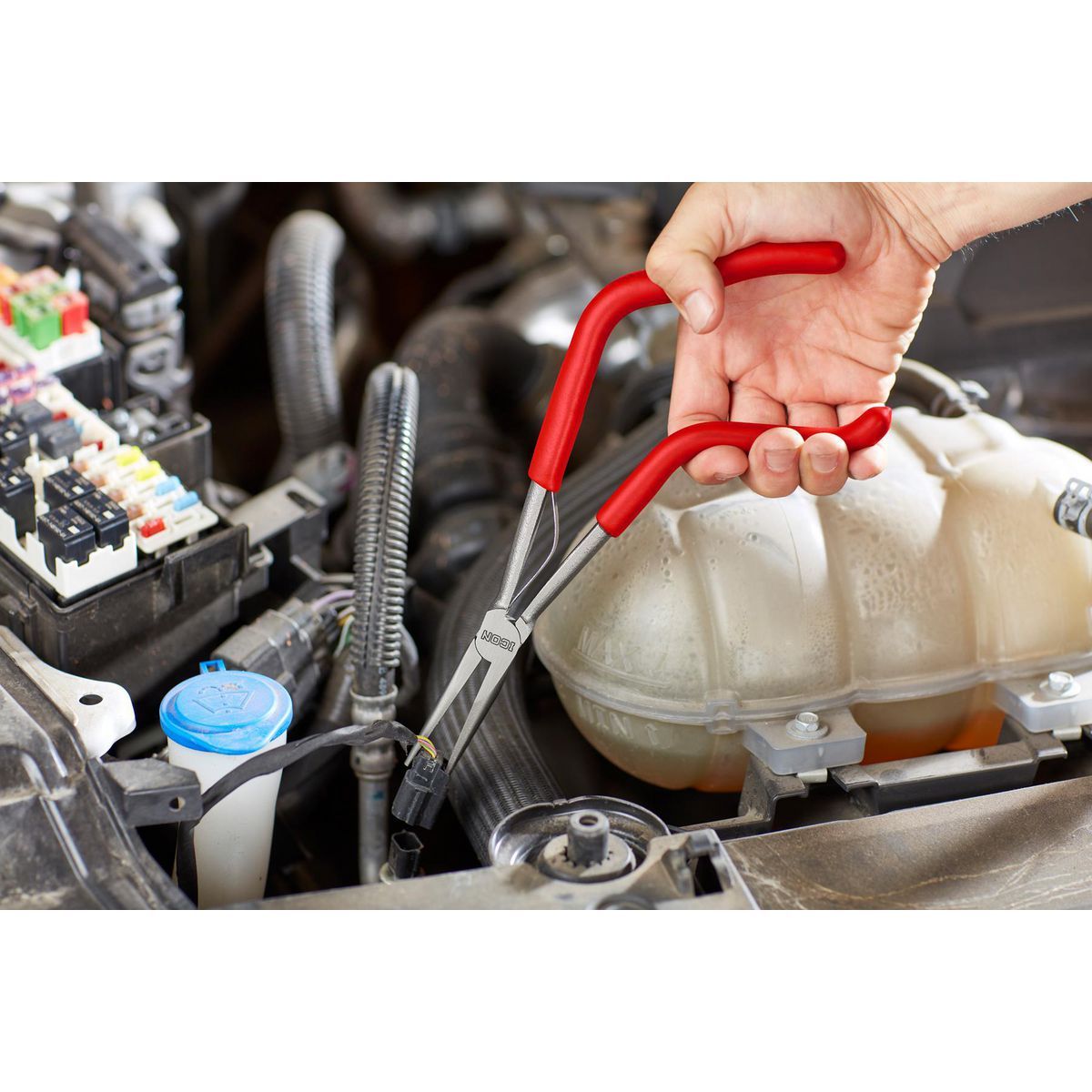 11 in. Long-Reach Pistol-Grip Needle Nose Pliers W48430