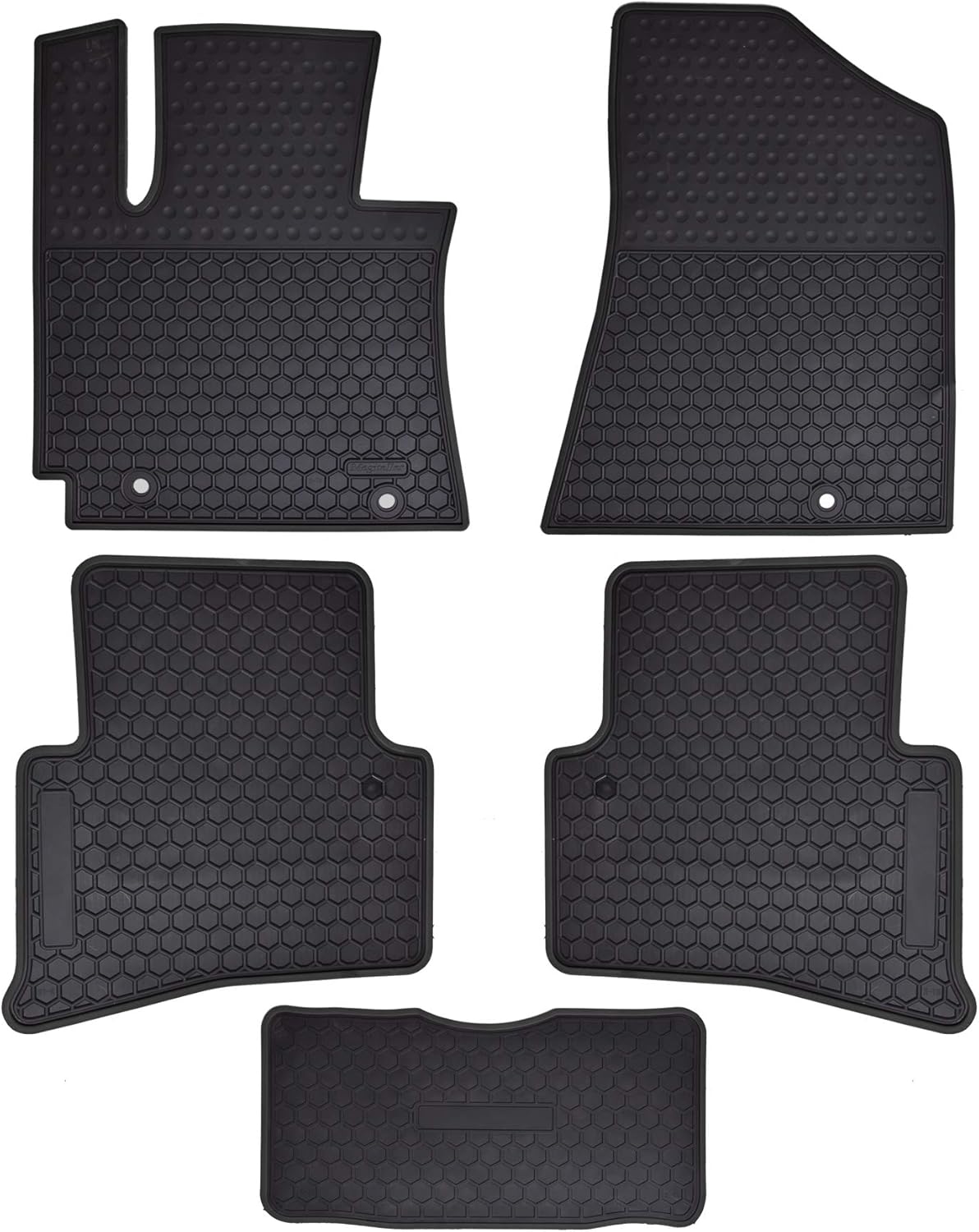 Black Rubber Car Floor Mats 3 Row Set G710