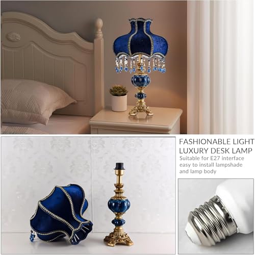 Fabric Lampshade Antique Varnished Resin Table Lamp K81985