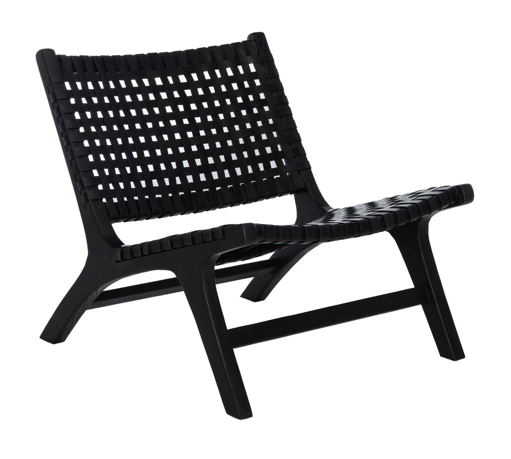 Black Leather Accent Chair W1988