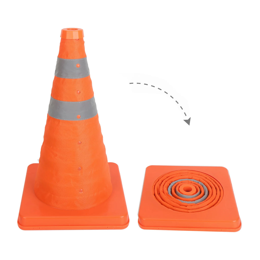 Collapsible Reflective Emergency Safety Cone 3 Pack Plastic S3364