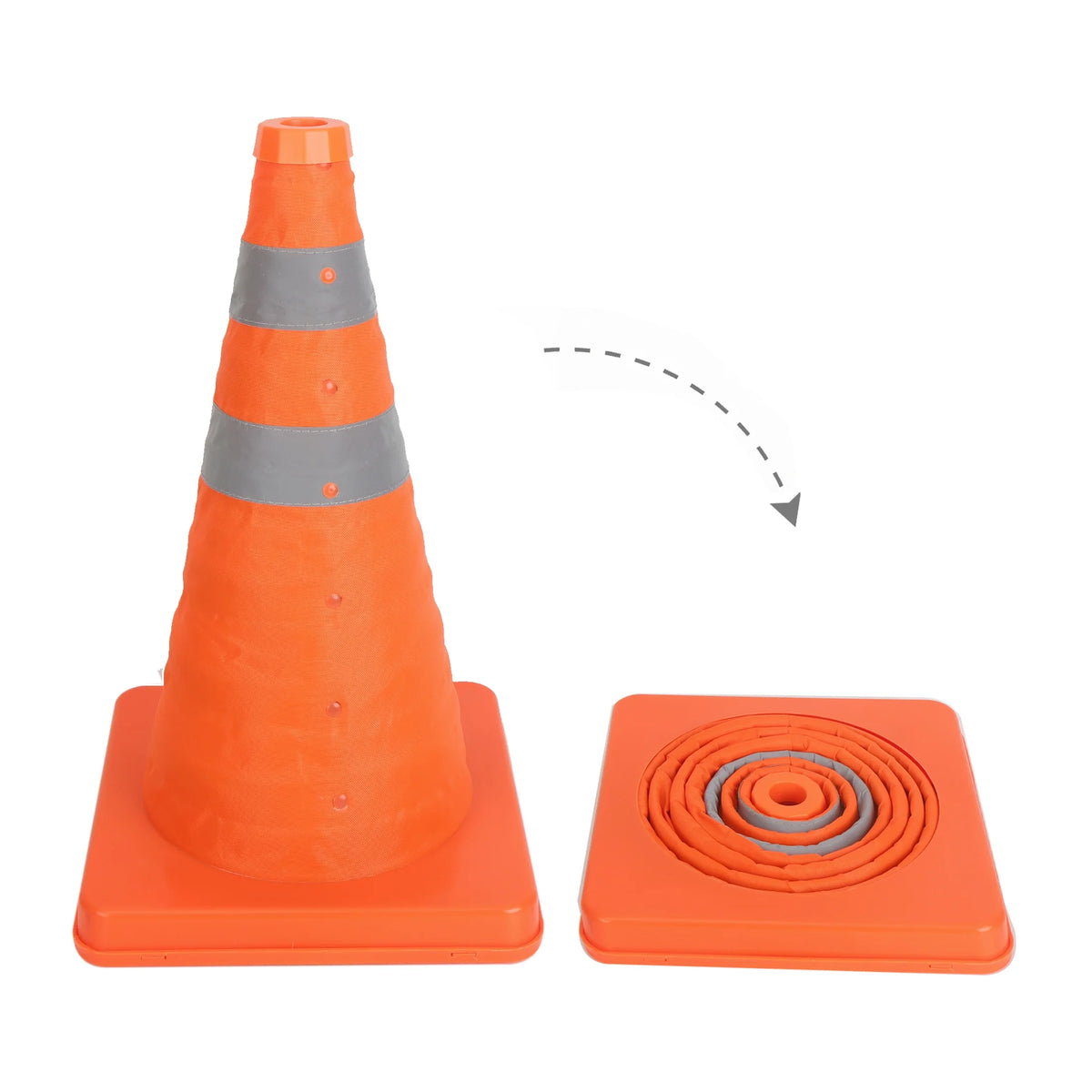 Collapsible Reflective Emergency Safety Cone 3 Pack Plastic S3364