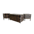 Reclaim Wood and Black Metal Coffee Table and Two End Tables N140