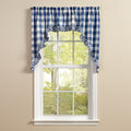 Buffalo Check Ruffled China Blue Swags 72" x 36" W449