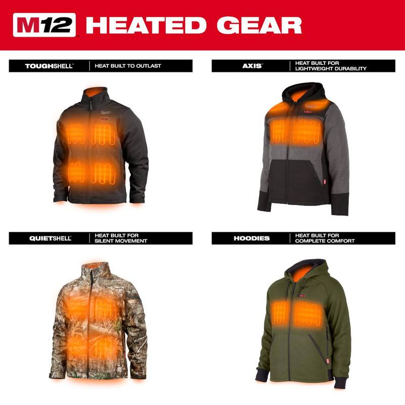 Men's Large Green Heated Jacket Hoodie Z74866