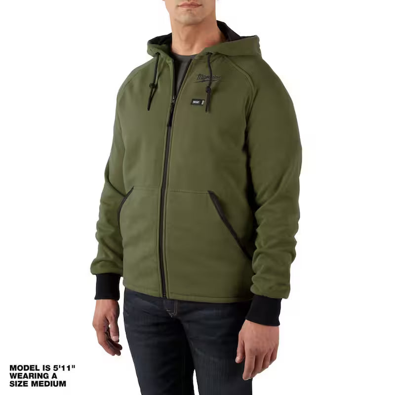 Men's Large Green Heated Jacket Hoodie Z74866