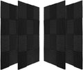 48 Pack Black Acoustic Panels Studio Foam Wedges Fireproof Soundproof Padding Wall Panels 1" X 12" X 12" Y21245