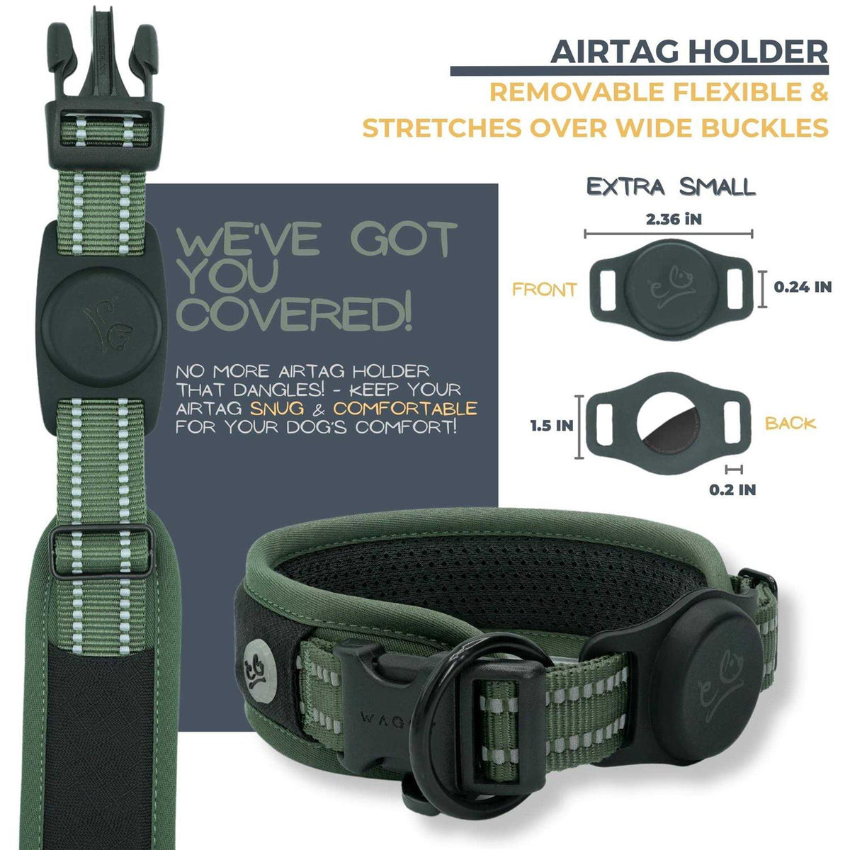 Adjustable Heavy Duty Reflective Padded Dog Collar C9797