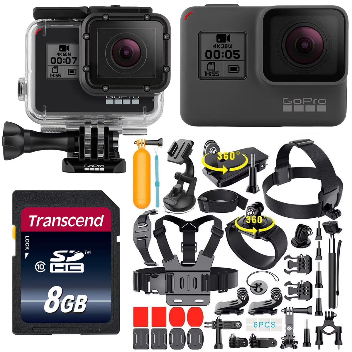 4K Waterproof Action Camera Bundle with 35-in-1 Accessories Kit C399599
