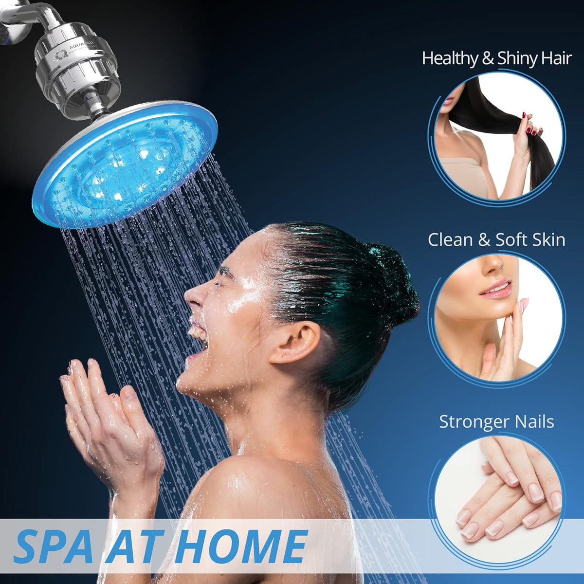 Large 8" LED Shower Head with Filter, Pack of 2 L897605