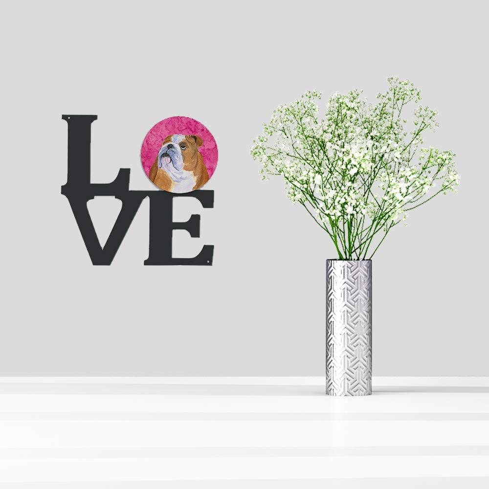 Pink English Bulldog Metal Artwork Wall-Decor, Multicolor Pack of 2 J318307