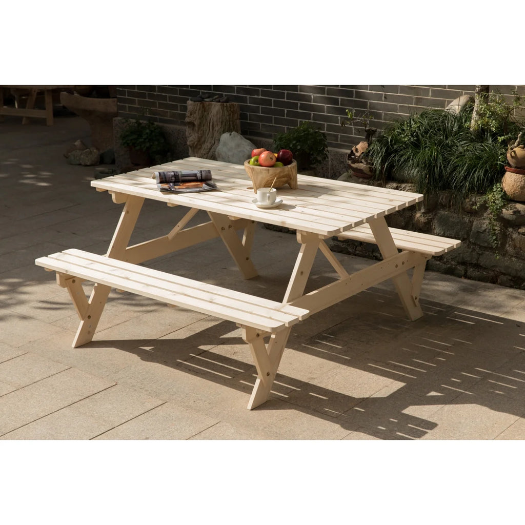 Wooden 6-Person Picnic Table N2819