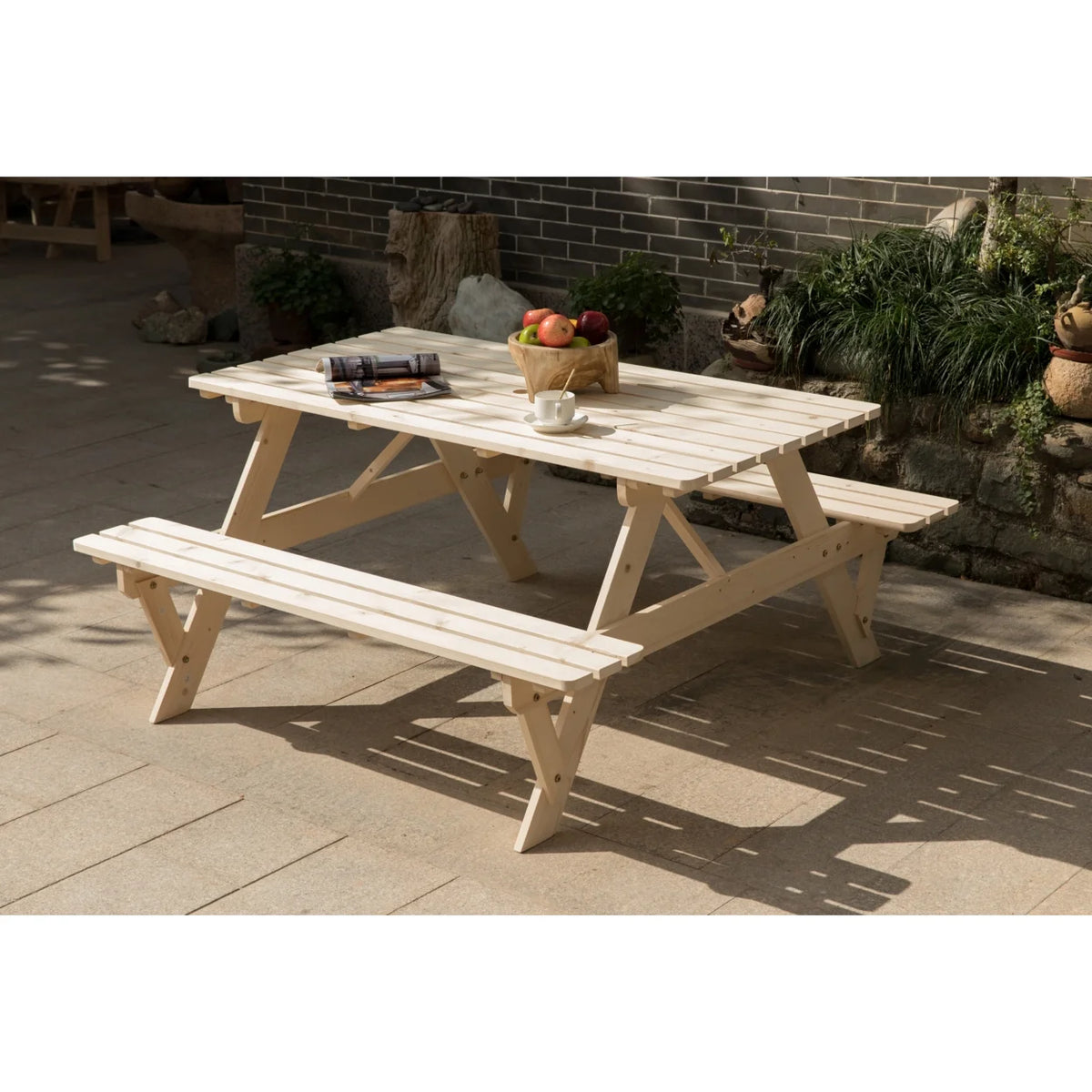 Wooden 6-Person Picnic Table N2819