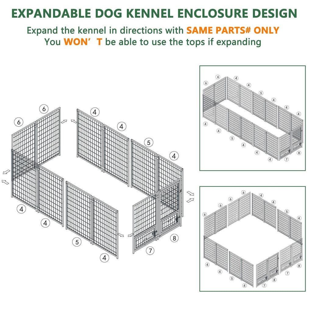 Outdoor Dog Kennel with Feeding Door and Cover O426140