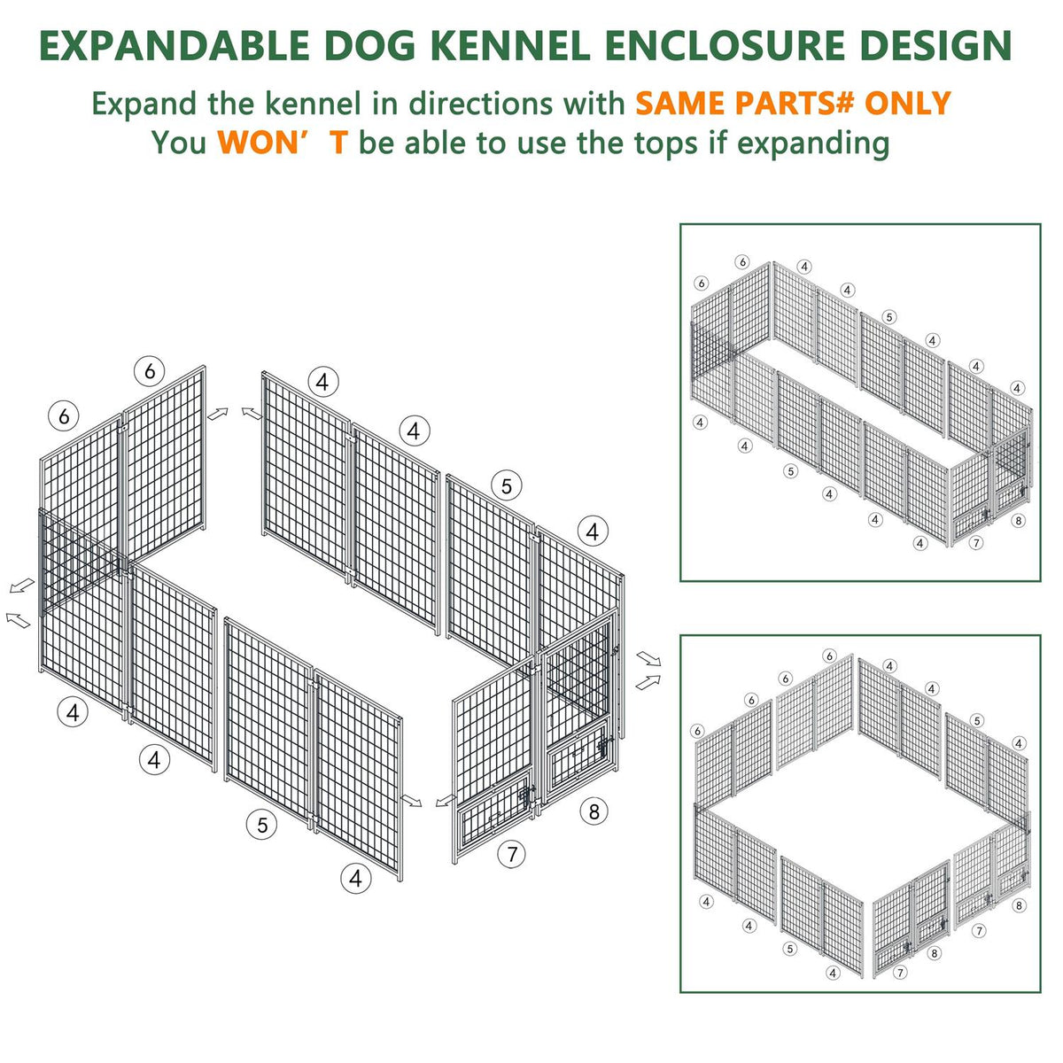 Outdoor Dog Kennel with Feeding Door and Cover O426140