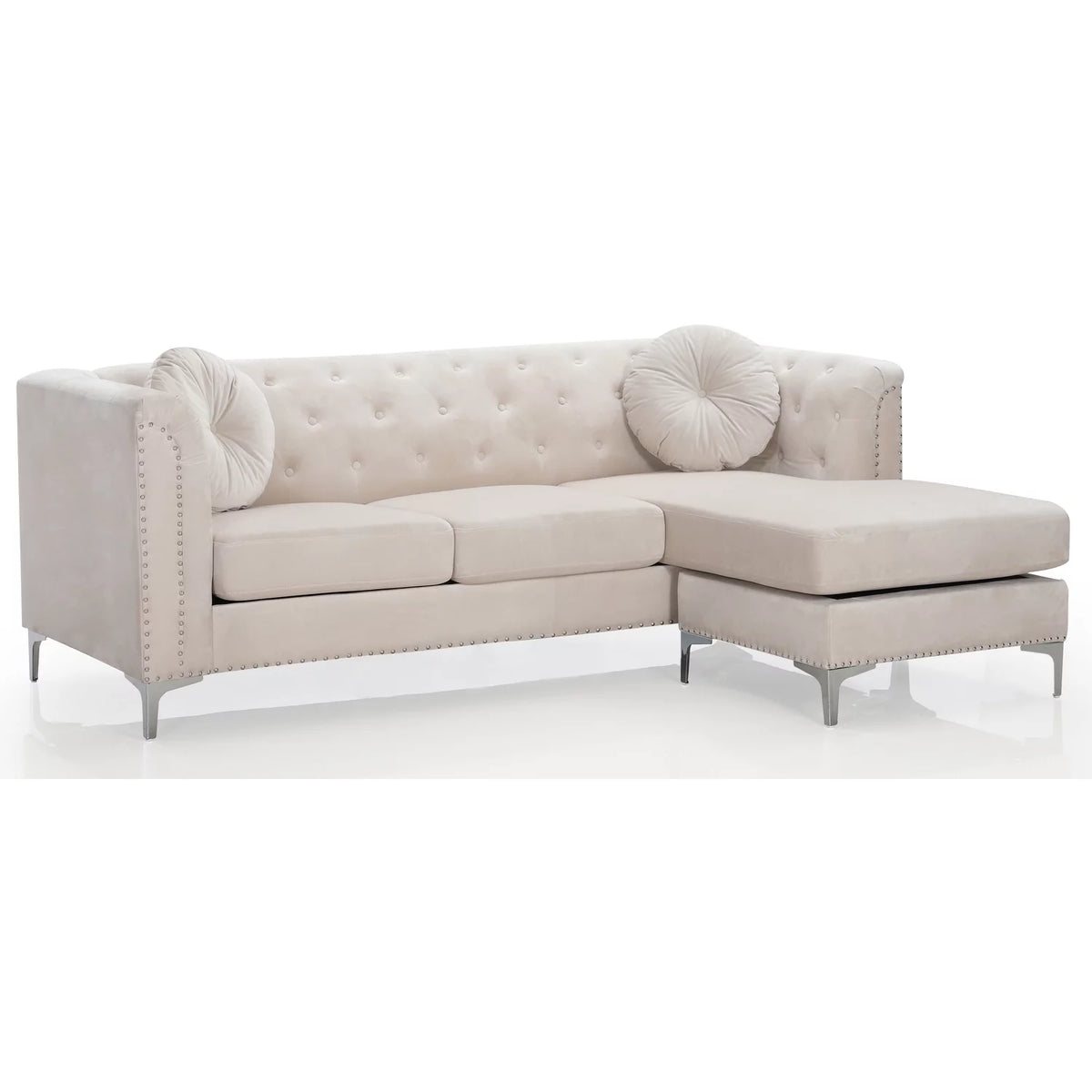 Ivory Sofa Chaise L985