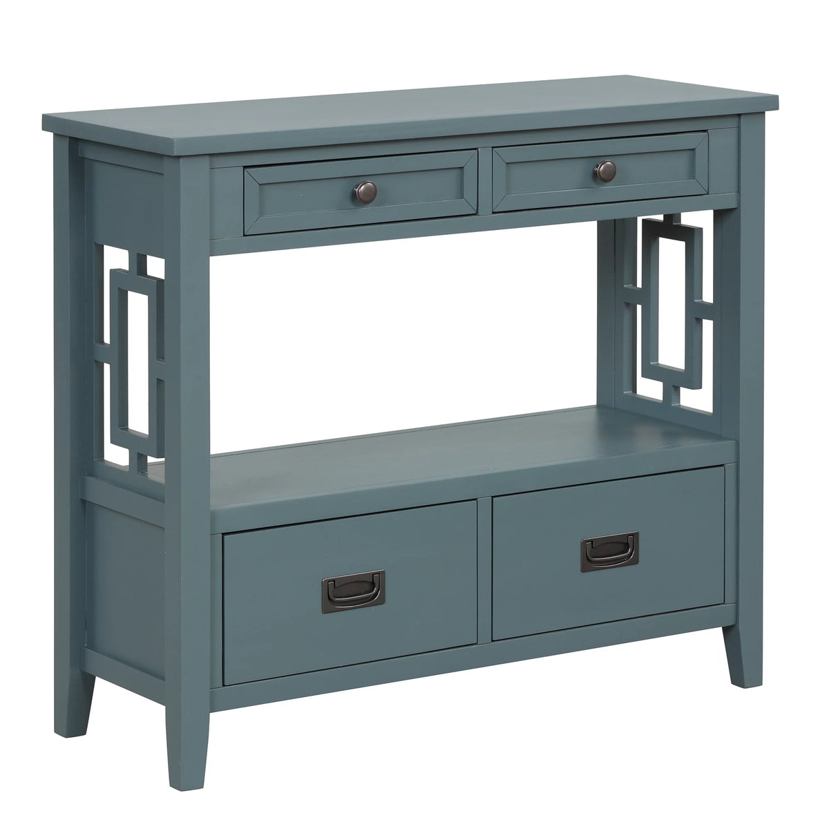 36'' Pine Wood Console Table with 4 Drawers & 1 Storage Shelf X151