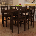 Wooden Dining Table with 4 Chairs Brown C59345