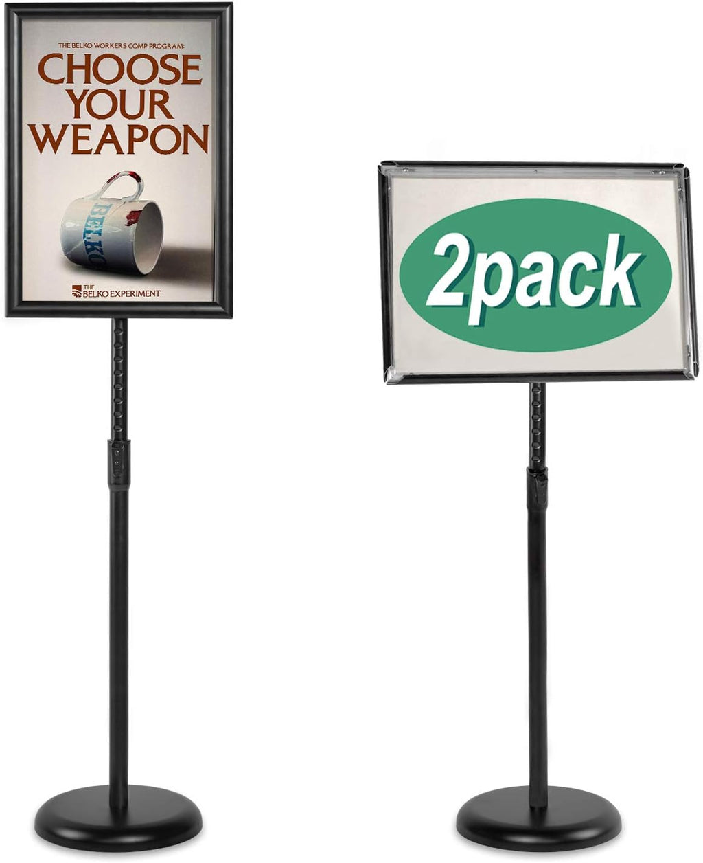 Heavy Duty Adjustable Aluminum Floor Standing Sign Holder, Black B633